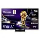 hisense 75-inch u7 mini led 4k tv against a white background