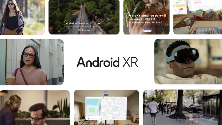collage of images with the text android xr in center