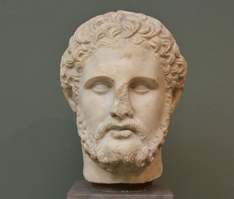 Marble bust thought to depict Philip II of Macedon.