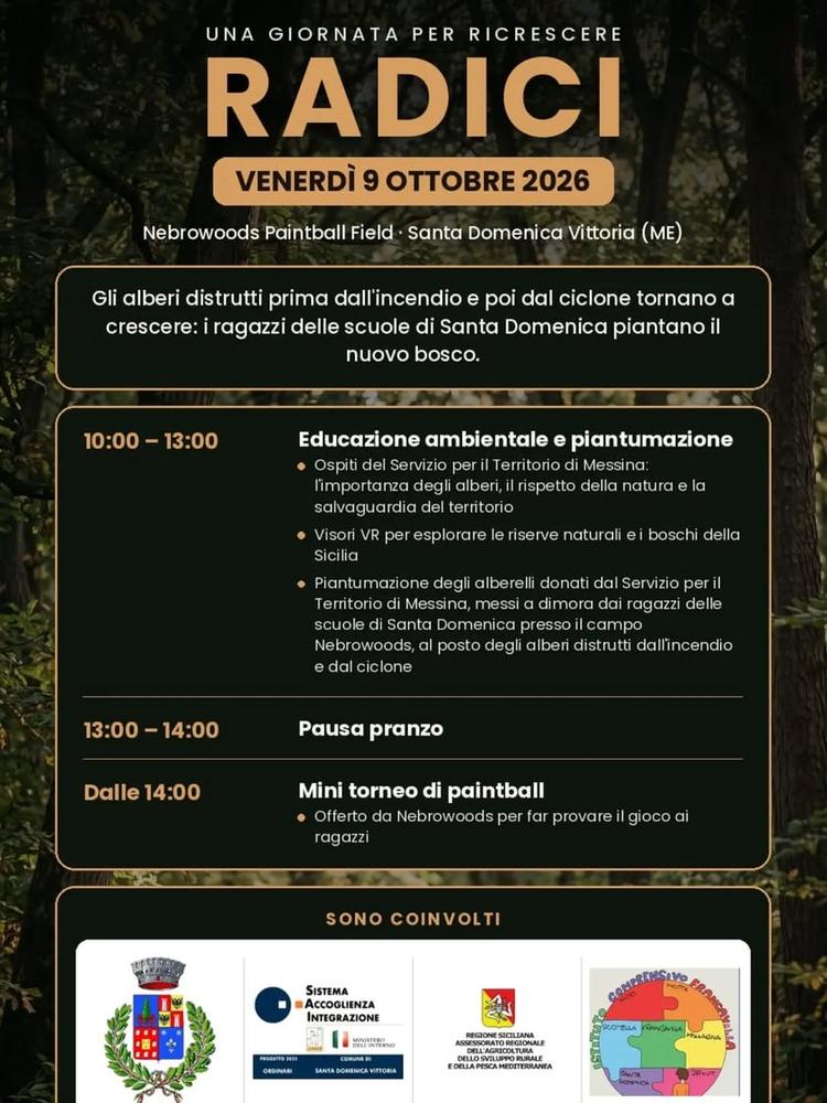 🌱 RADICI – UNA GIORNATA PER RICRESCERE 🌳 Venerdì 9 ottobre 2026 sarà una giornata dal forte valore simbolico per la no...