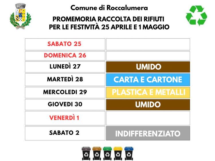 ♻️𝗣𝗥𝗢𝗠𝗘𝗠𝗢𝗥𝗜𝗔 𝗥𝗔𝗖𝗖𝗢𝗟𝗧𝗔 𝗗𝗘𝗜 𝗥𝗜𝗙𝗜𝗨𝗧𝗜 𝗣𝗘𝗥 𝗟𝗘 𝗙𝗘𝗦𝗧𝗜𝗩𝗜𝗧𝗔̀’  𝟮𝟱 𝗔𝗣𝗥𝗜𝗟𝗘 𝗘 𝟭...
