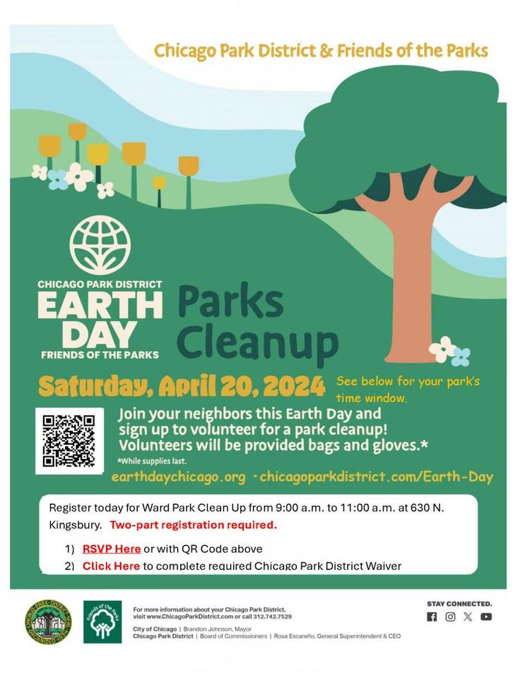 Register Today! Earth Day Clean-up in Montgomery Ward Park – April 20th
