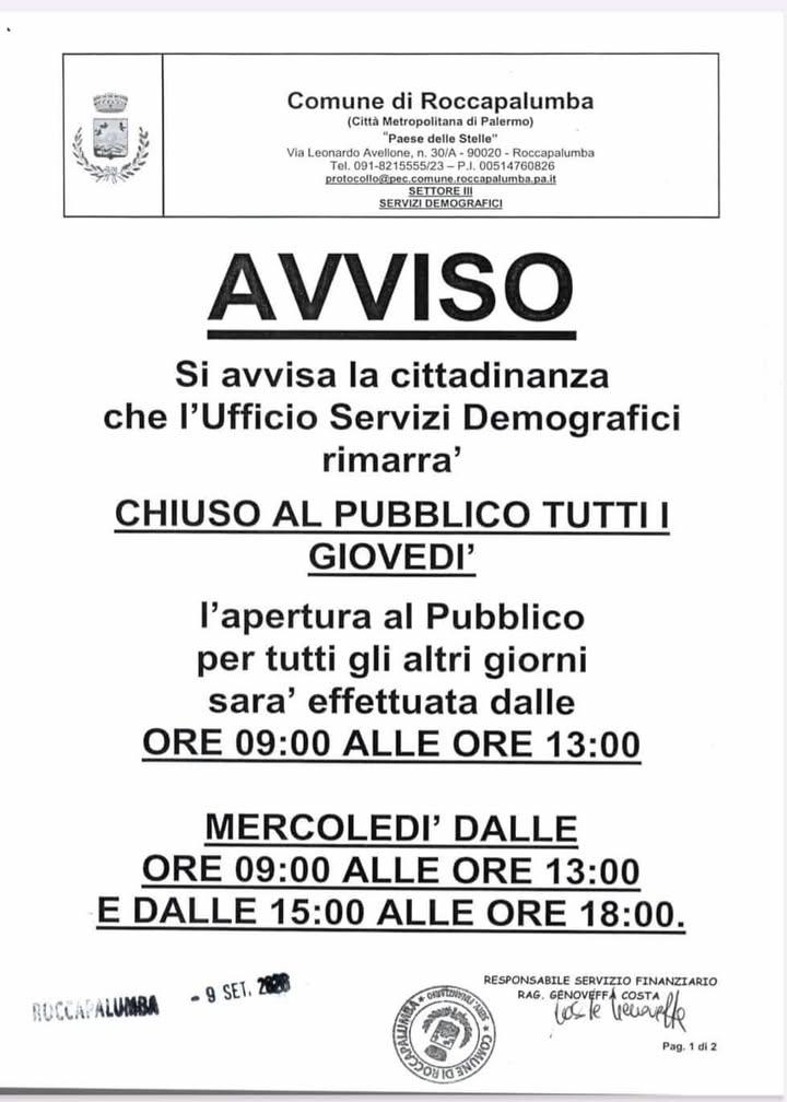 Comune di Roccapalumba Posted