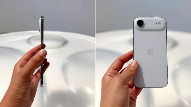 side by side photos of iphone air