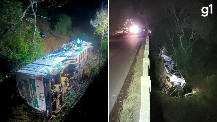 Ônibus com passageiros despenca de ponte no RS, deixando uma pessoa morta e sete feridas