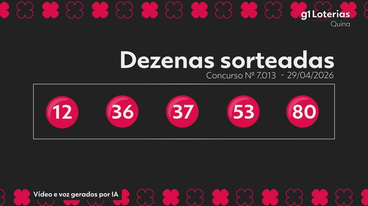 Quina hoje: resultado do concurso 7013 e números sorteados