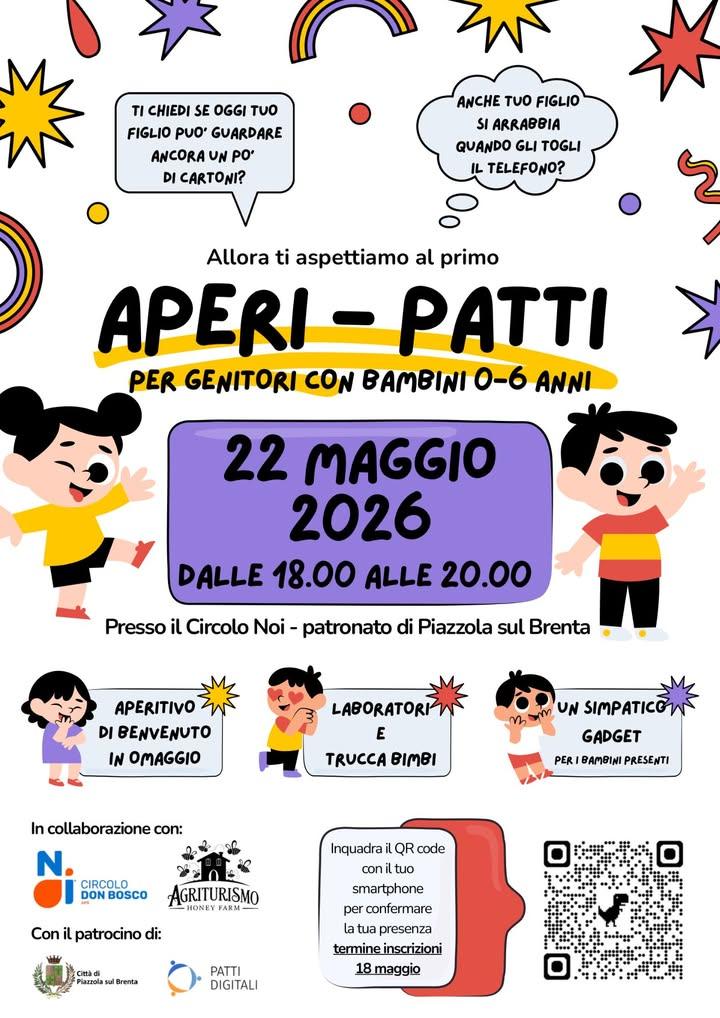 🎉 **APERI-PATTI** Un incontro dedicato a mamme, papà e bambini da 0 a 6 anni per confrontarsi su tecnologia, emozioni e...