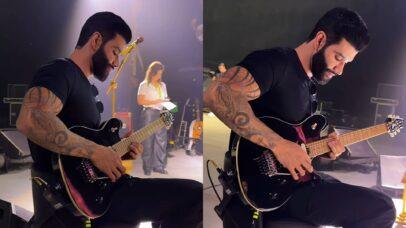 Gusttavo Lima surpreende ao tocar música de Steve Vai na guitarra
