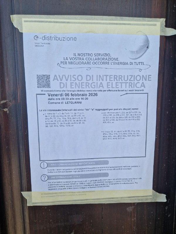 ⚠️ -💡ATTENZIONE - AVVISO INTERRUZIONE ENERGIA ELETTRICA Tra venerdì e sabato sono previste delle interruzioni che rigua...