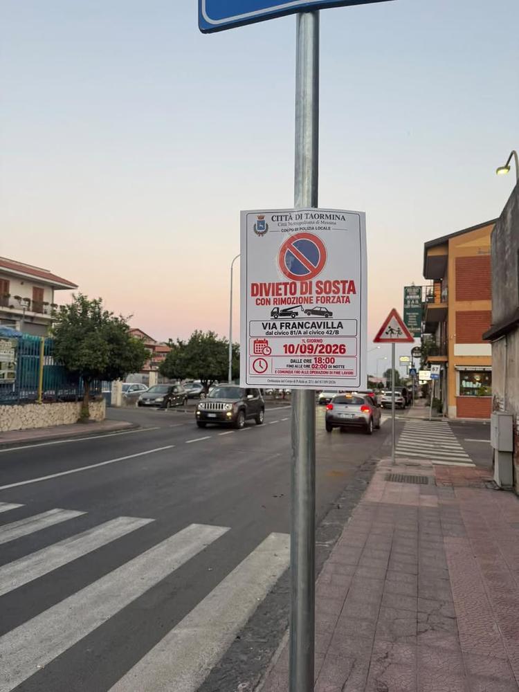 🚧 AVVISO VIABILITÀ – VIA FRANCAVILLA Il Comando di Polizia Locale informa che nei giorni 10 e 11 settembre 2026, dalle...