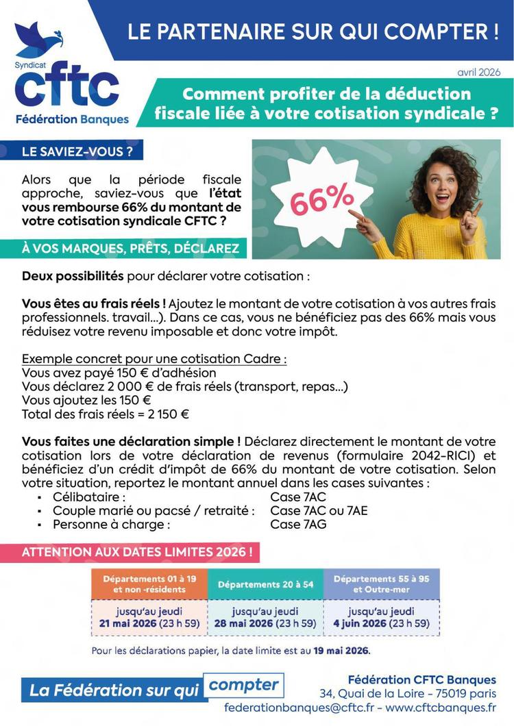 Cotisation syndicale et crédit d'impôt...