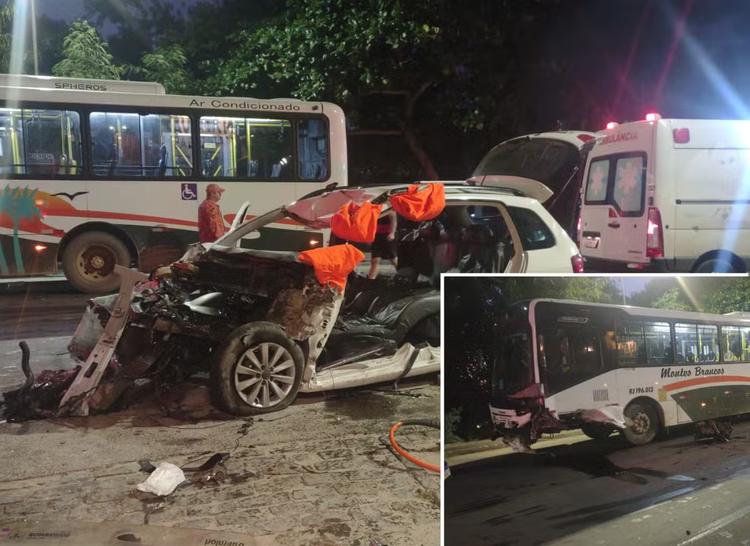 Batida frontal entre carro e ônibus deixa motorista gravemente ferido na RJ-102, em Búzios