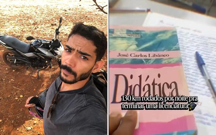 Estudante percorre quase 130 km de moto para conseguir chegar à universidade e lutar pelo sonho do diploma: 'Sem reclamar'