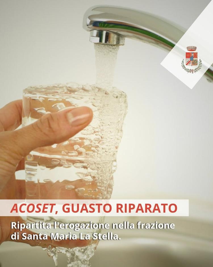 🚿  𝘼𝘾𝙊𝙎𝙀𝙏, 𝗥𝗜𝗣𝗔𝗥𝗧𝗜𝗧𝗔 𝗟'𝗘𝗥𝗢𝗚𝗔𝗭𝗜𝗢𝗡𝗘 𝗔 𝗦. 𝗠. 𝗟𝗔 𝗦𝗧𝗘𝗟𝗟𝗔 📣 𝘼𝙘𝙤𝙨𝙚𝙩 comunica che �...