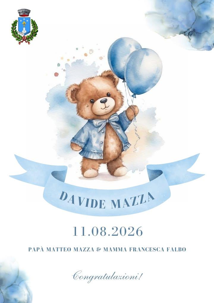 𝟏𝟏 𝐚𝐠𝐨𝐬𝐭𝐨 𝟐𝟎𝟐𝟔 - 𝐁𝐞𝐧𝐯𝐞𝐧𝐮𝐭𝐨 𝐃𝐚𝐯𝐢𝐝𝐞 𝐌𝐚𝐳𝐳𝐚! L'11 agosto è nato 𝐃𝐚𝐯𝐢𝐝𝐞 𝐌𝐚𝐳𝐳𝐚 da m...