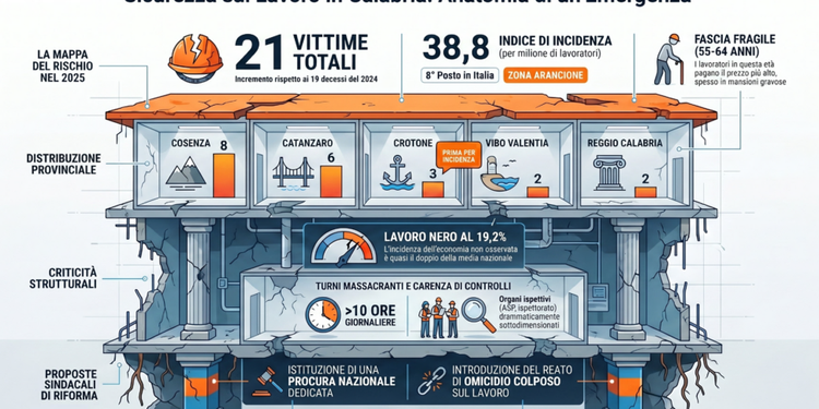 Lavoro in Calabria: 21 morti in dodici mesi e la sicurezza che resta una... promessa