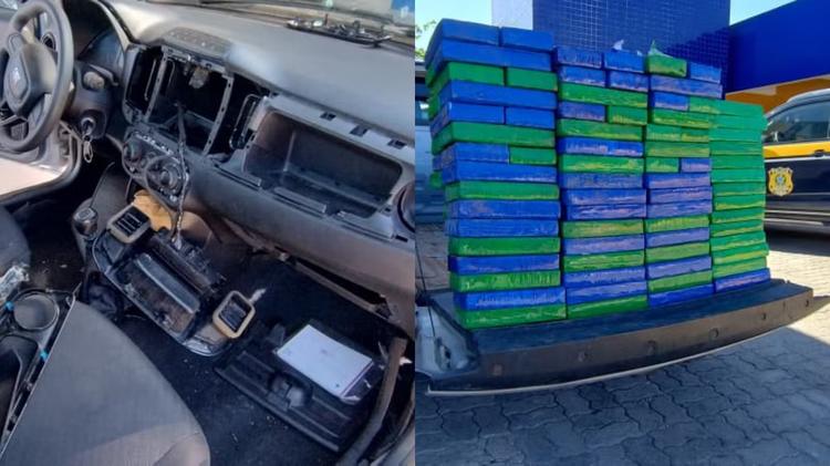 Cerca de 135 kg de cocaína são encontrados escondidos em painel e carroceria de carro no litoral do PI