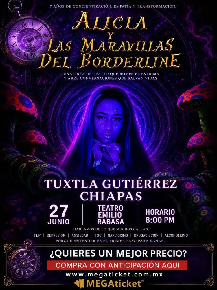 “Alicia y las Maravillas del Borderline”: Una experiencia teatral sobre salud mental llega a Tuxtla
