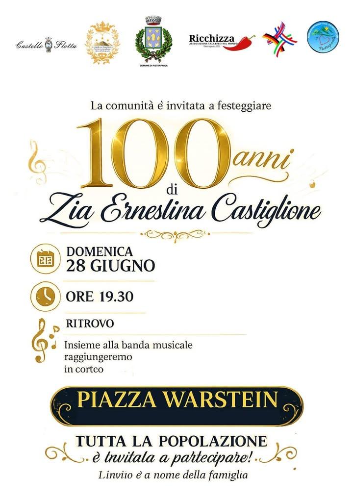 🎉 Un traguardo straordinario da celebrare insieme! 🎉 Con immensa gioia, la comunità è invitata a festeggiare i 100 ann...