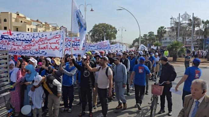 التعبير عن مطالب إجتماعية وإقتصادية متجددة.. هكذا خلد العمال فاتح ماي بحد السوالم + صور