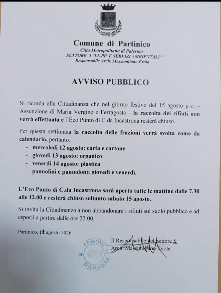 Comune Di Partinico Posted
