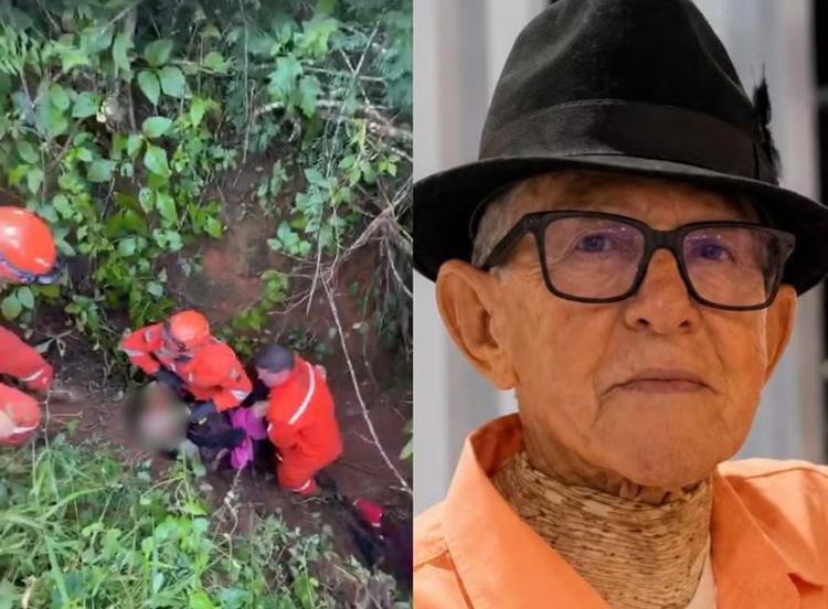 Idoso morre após sumir por dois dias e ser encontrado em buraco de 3 metros de profundidade em matagal; vídeo mostra resgate