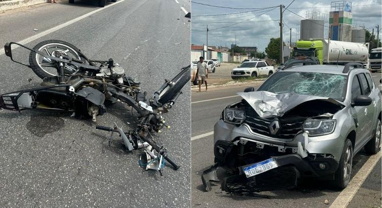 VÍDEO: Motociclista morre ao ser atingido por carro da polícia na BR-304 em Mossoró