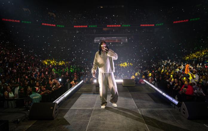 Dancehall Vybz Kartel, seen here performing at Brooklyn’s Barclays Center on April 11 and 12, 2025.  