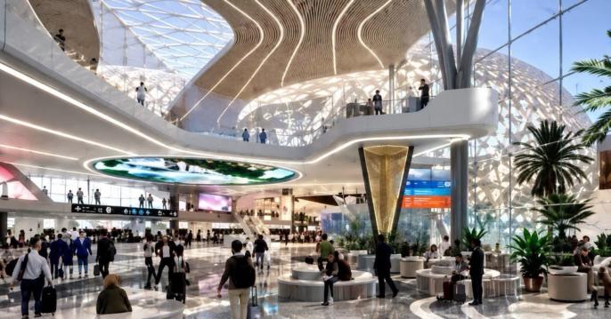 الكشف عن تصميم المحطة الجوية الجديدة بمطار مراكش + صور