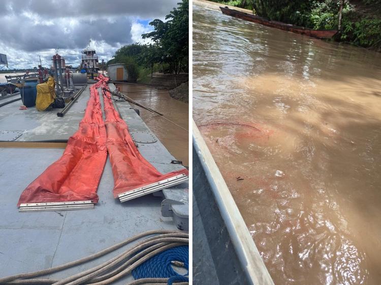 MP abre inquérito para apurar derramamento de óleo após naufrágio de balsa em rio do Acre