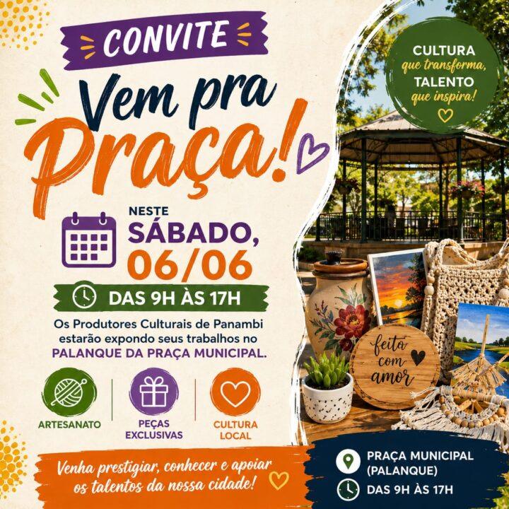 Produtores Culturais de Panambi vão expor seus produtos na Praça Central neste sábado dia 06