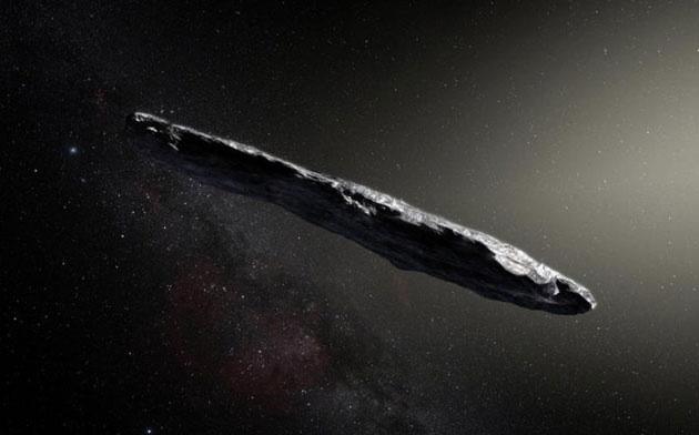 Künstlerische Darstellung des interstellaren Objekts Oumuamua (Illu.). Copyright: ESO/M. Kornmesser