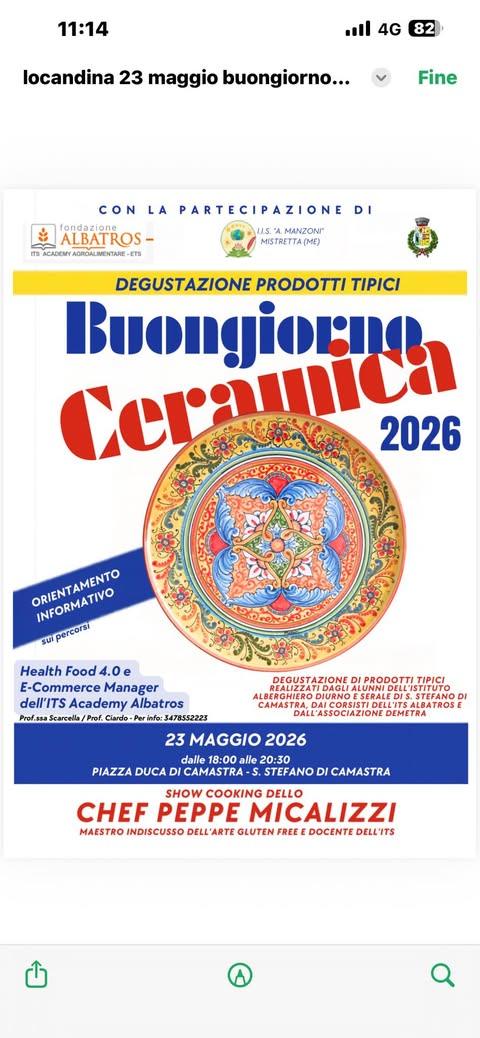 Questa sera dalle ore 20’nell’Ambito di Buongiorno Ceramica Palazzo Trabia dalle ore 20 in poi con Ingresso e degustazio...