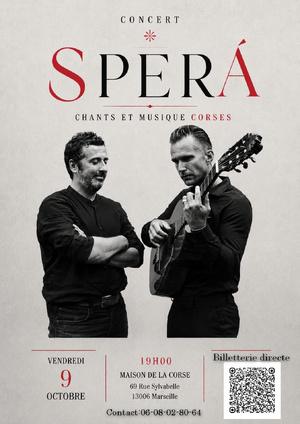 SPERA de passage à Marseille le 9 octobre à la Maison de la Corse
