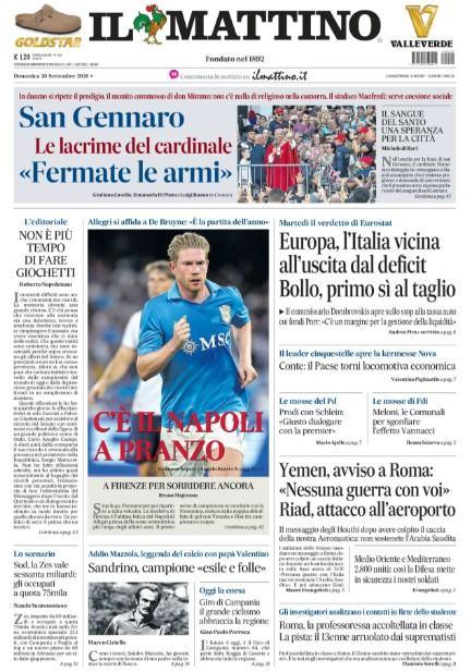 Il Mattino – Napoli, sfida alla Fiorentina: azzurri in campo a pranzo