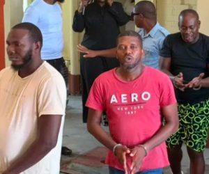 The murder case against MV Barima's captain and crew has been adjourned to September 7, as protesters rally behind the accused three