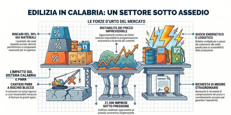 Energia e materiali, soffre l’edilizia in Calabria. La crisi minaccia i lavori del Pnrr