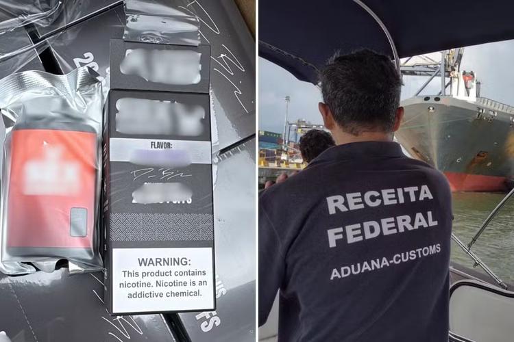 Receita Federal apreende cerca de 200 mil cigarros eletrônicos ilegais no Porto de Santos