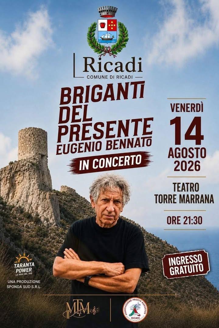 🔥 Eugenio Bennato LIVE a Ricadi! 🔥 La musica popolare incontra il futuro. Non mancare all'unica tappa dei "Briganti de...