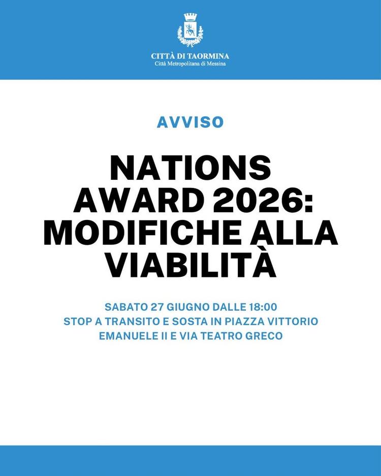 📢 Modifiche temporanee alla viabilità in occasione del Nations Award 2026. Per consentire lo svolgimento dell’evento in...