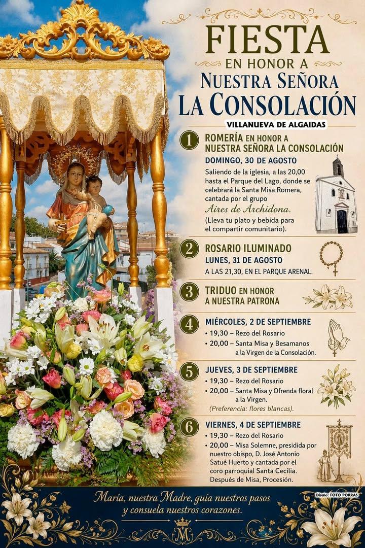 FIESTA EN HONOR A NUESTRA SEÑORA DE LA CONSOLACIÓN 📅 Un año más, Villanueva de Algaidas se prepara para celebrar las fi...