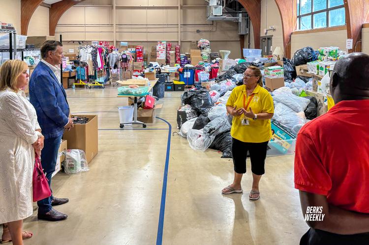Christine Folk, Executive Director of Mary’s Shelter gives a tour of facility.