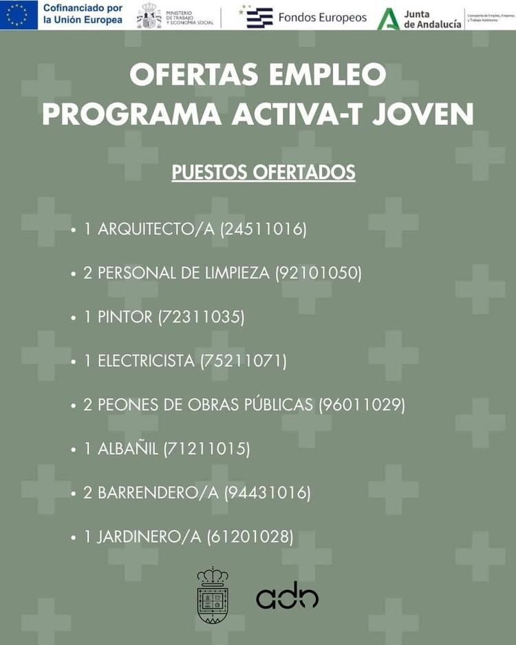 PROGRAMA ACTIVA-T JOVEN ✍️ Vuelve a Villanueva del Rosario este incentivo para el fomento del empleo de personas jóvenes...