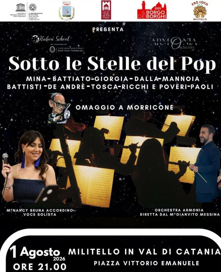 "Militello d'Estate" Dal 24 Luglio al 1 Agosto 2026 Militello in Val di Catania Sabato 1 Agosto 2026 ore 21.00 Piazza Vi...