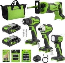 Greenworks 24V 4-Tool Power Tool Combo Kit