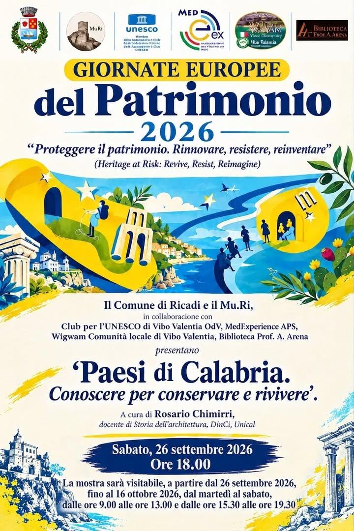 🏠 NUOVA MOSTRA A RICADI 🏛️ In occasione delle Giornate Europee del Patrimonio 2026, il Comune di Ricadi e il Mu.Ri (Mu...
