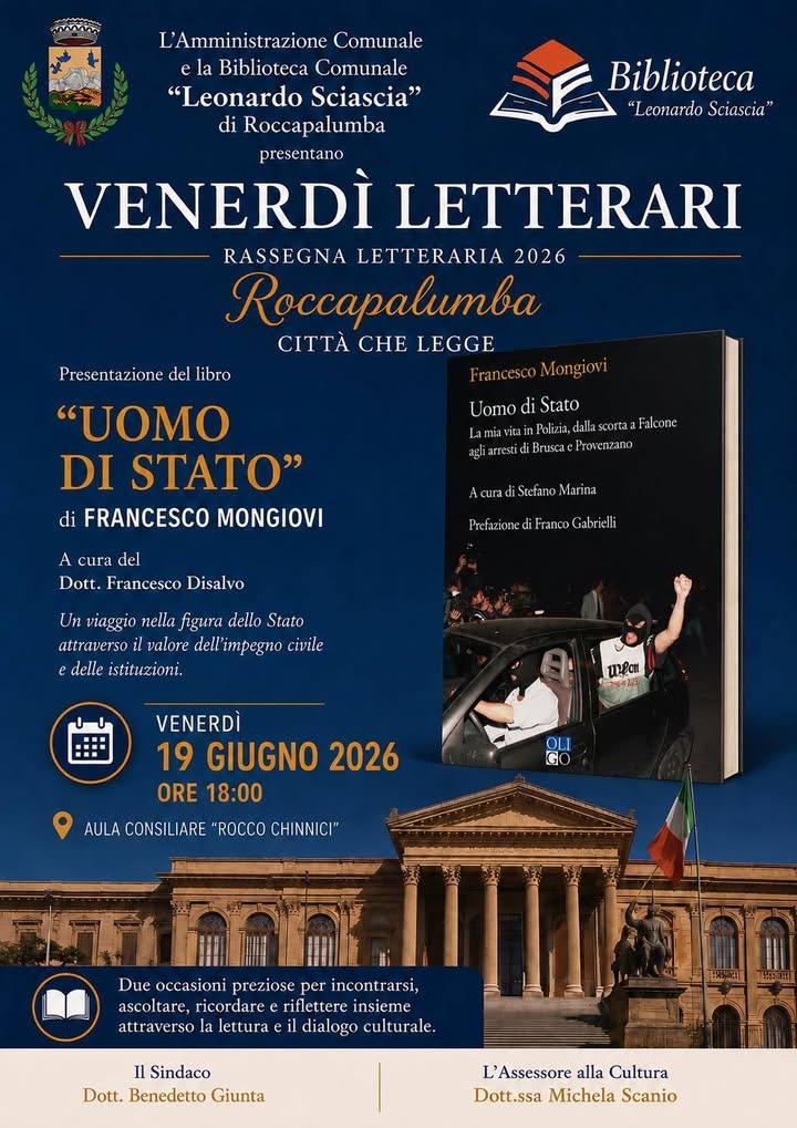 📚 Venerdì Letterari 2026 – Roccapalumba Città che Legge La Biblioteca Comunale “Leonardo Sciascia” e l’Amministrazione...