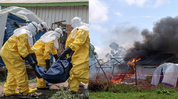 Incendian centro médico de ébola en el Congo en medio de creciente tensión social