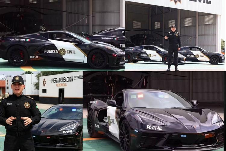¡Impactante! Fuerza Civil de Nuevo León estrena patrullas deportivas de lujo: Corvette C8 Z06 y Mustang Shelby GT350 decomisados