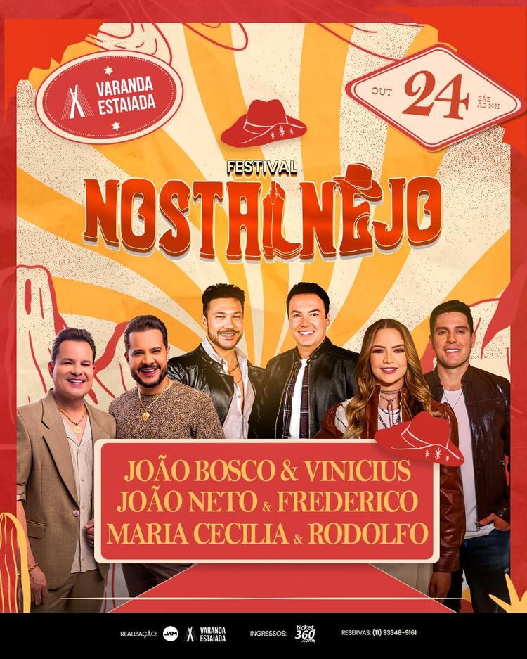 Varanda Estaiada recebe Festival Nostalnejo com grandes nomes do sertanejo romântico